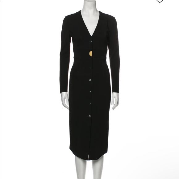 CUSHNIE et Ochs V-Neck Midi Length Dress - Picture 1 of 8